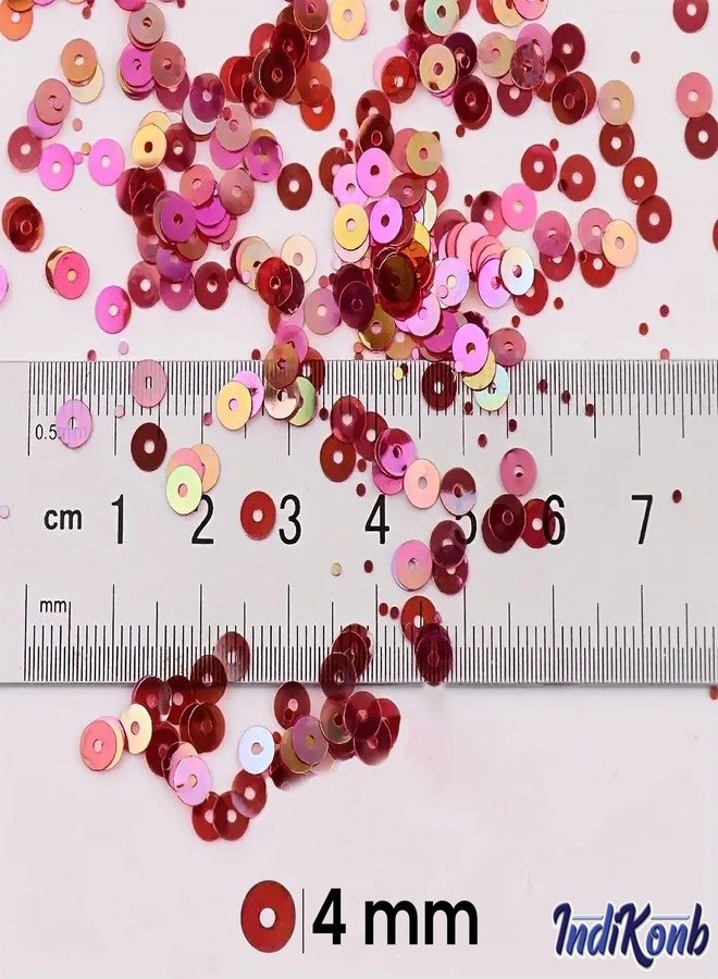 INDIKONB Sequins Round Shape 4mm | Sitara Sequins with Holes for Embroidery, Crafts & Scrapbooking | Decorative Sequins for Embroidery Work, Craft Projects, DIY Scrapbooking & Accessories | Pack of 100 gms (3000 pcs) (Golden) - Image 2